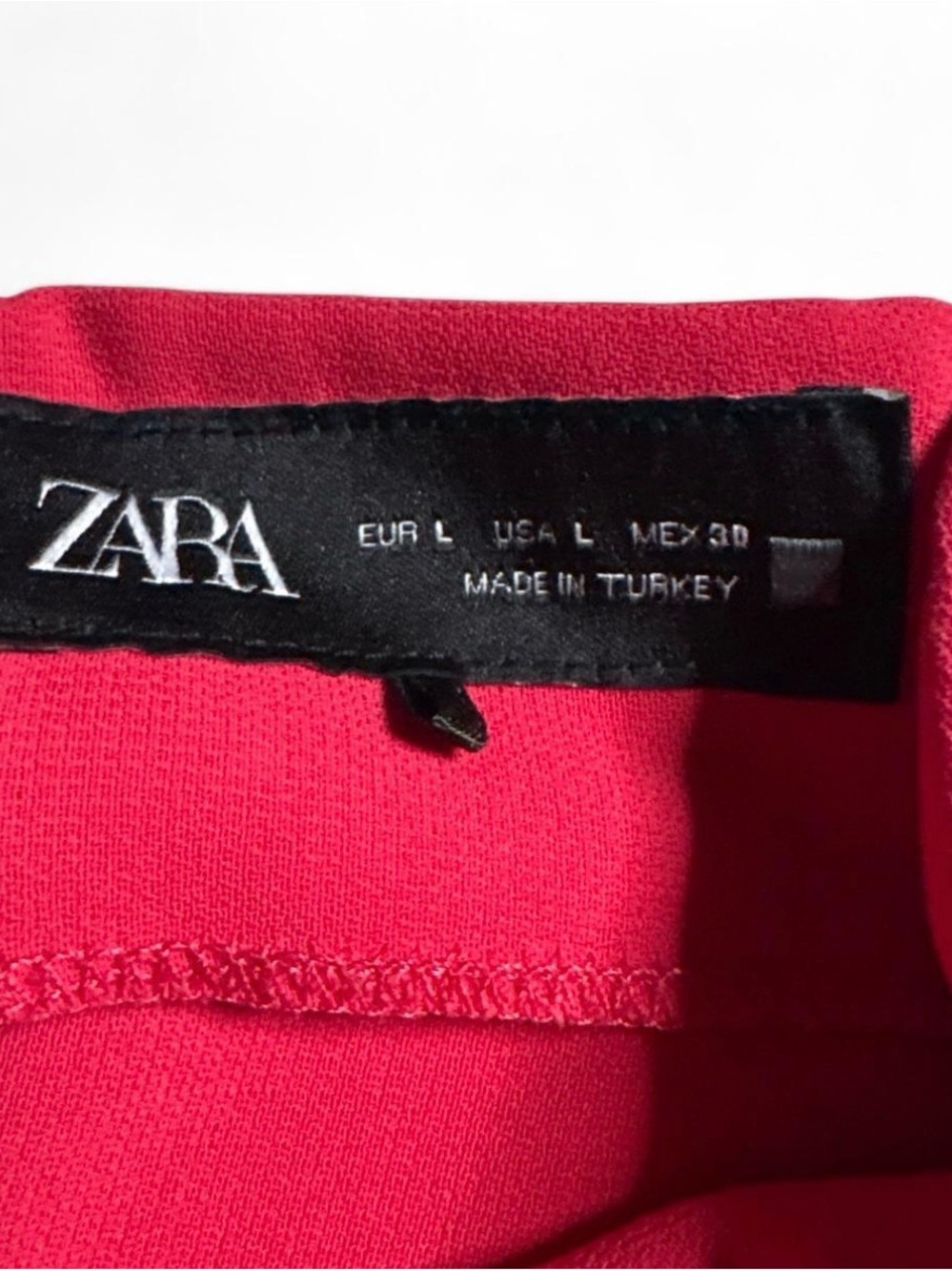 Zara Bright Pink Draped Short-Sleeve Blouse with Side Tie - Picture 2 of 3